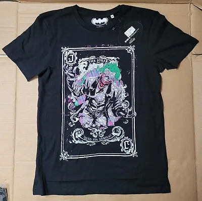 Buy Official Batman Joker Playing Card Design Black Tshirt Size M • 7.99£
