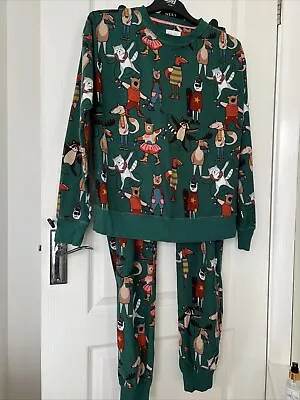 Buy Women’s Next Green Dog Festive Soft Pyjamas Size Medium Tall 12-14 • 1£