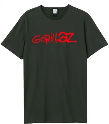 Buy Gorillaz - Logo Amplified  Vintage Charcoal T Shirt • 21.68£