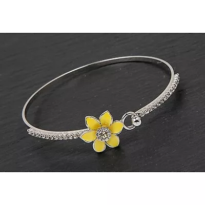 Buy New - Equilibrium Radiant Yellow Daffodil Bangle Bracelet Jewellery • 11.48£