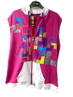 Buy Ladies Sleeveless Puzzle Pink Hoodie Top Zumba Fitness Casual Size Medium 10-12 • 9.59£