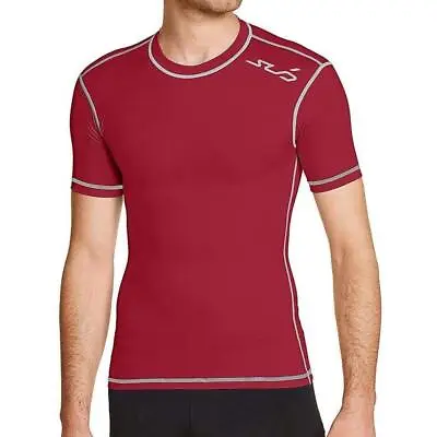 Buy Sub Sports Mens Dual Compression Base Layer Red Short Sleeve Top Gym Pro Core • 6.99£