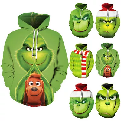 Buy 3D Grinches Hoodies Men Woman Casual Hooded Pullover Sweatshirt Xmas Novelty UK • 25.64£