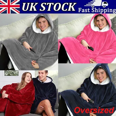 Buy Soft Oversized Hoodie Blanket Plush Blanket Hoodie Sweatshirt Fleece Blanket UK • 6.99£