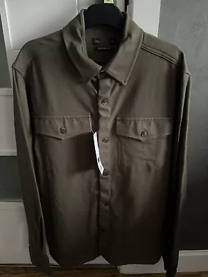Buy Men’s Jacket/ Overshirt Size Medium Long Sleeved Button Up Casual Or Smart Khaki • 17.50£