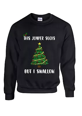 Buy Christmas Party Jumper 2023, Fun Novelty/ Rude /This Jumper Sucks But I Swallow • 25£