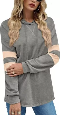 Buy Mainfini, M, Ladies Hoodies Comfy Sweatshirt Tops Long Sleeve Lightweight Casual • 10.99£