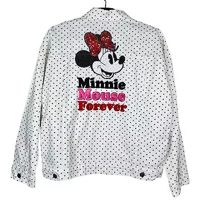 Buy Disney Minnie Mouse Forever Polka Dot Jean Jacket Small NWT  • 56.30£