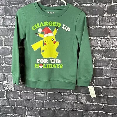 Buy Pokemon Boys Small Pikachu CHARGED UP FOR THE HOLIDAYS Sweatshirt • 10.06£
