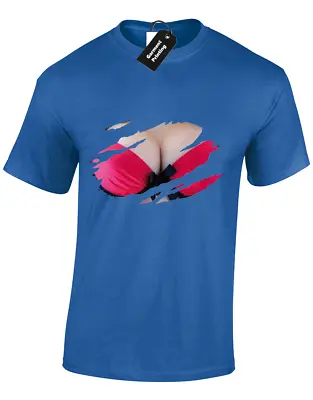 Buy Boobs Slash Mens T-shirt Funny Design T*ts Bra Joke Present Rude Gift Fashion • 7.99£