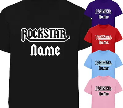 Buy Personalised Rockstar T-Shirt Boys Girls Rock Star Tshirt Birthday Present Gift • 9.25£