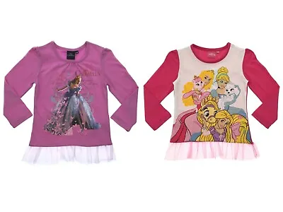Buy Disney Princess Cinderella Top Long Sleeve  Party T-Shirt Tulle Frill Tutu Trim • 4.95£