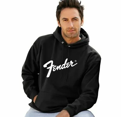 Buy Fender Hoodie Pullover Hooded Sweatshirt Stratocaster Guitars Music Guitarist • 19£