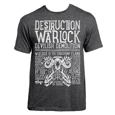 Buy World Of Warcraft / RPG Inspired DESTRUCTION WARLOCK T-shirt - Unisex / Mens • 19.99£