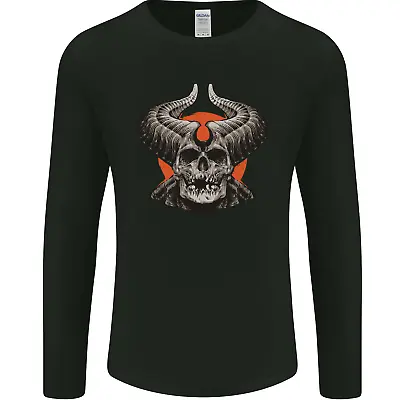 Buy Satan Skull Devil Horns Mens Long Sleeve T-Shirt • 11.99£