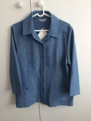 Buy David Nieper 14 Denim Colour Button Style Washable Casual Jacket BNWT • 15£