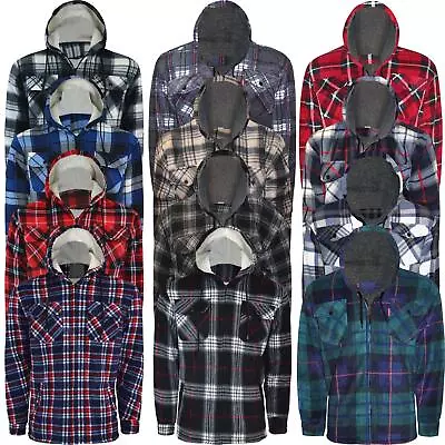Buy Mens Padded Shirt Sherpa Fur Lined Thick Hoodie Lumberjack Flannel Work Jacket • 19.99£