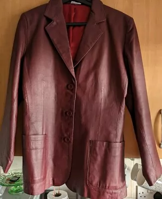 Buy Vintage Ox Blood / Burgundy Leather Jacket Size 14 1980s  Retro  • 45.99£