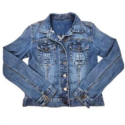 Buy Kut From The Kloth Jean Jacket Blue Denim Distressed Medium Wash Womens Size XS • 16.06£