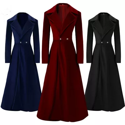 Buy Womens Gothic Full Length Steampunk Jacket Long Victorian Trench Coat Jacket UK • 49.81£