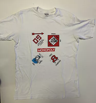 Buy Uniqlo UT Monopoly Graphic T-shirt Men Medium Short Sleeve White Cotton • 12.65£