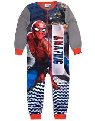 Buy Marvel Spiderman Boys Jumpsuit Pyjama | Grey All In One Superhero Loungewear • 14.95£