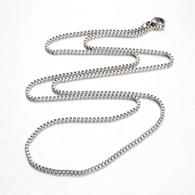 Buy  316 Stainless Steel Venetian Box Chain 2mm 18  24  27  Necklace UK • 3.49£