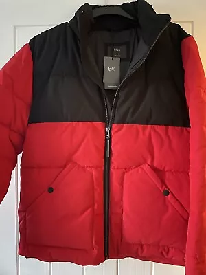 Buy M&S Men's Puffer Jacket With Thermowarmth™ & Stormwear™ Size Large Red/Black • 49.95£