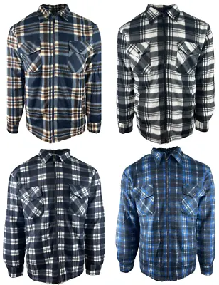 Buy Mens Padded Sherpa Fleece Lined Lumber Jack Shirts Thick Warm Winter Work Tops  • 12.79£