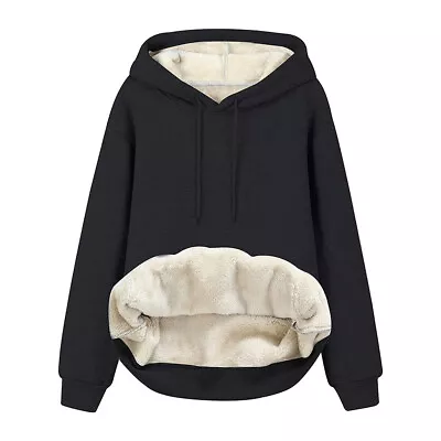 Buy Womens Winter Fleece Fur Lined Hoodie Sweatshirt Thermal Warm Hooded Jumper Tops • 11.79£