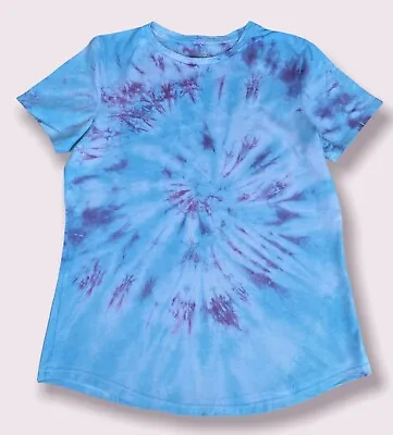 Buy Ladies Tie Dye T-shirt Size 12 Blue And Purple Spiral Pattern Excellent Conditio • 15£