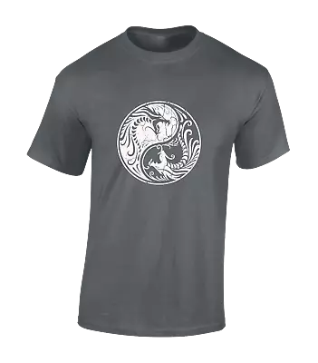 Buy Dragons Yin Yang Mens T Shirt Vintage Chinese Symbol Japanese Dragon Top New • 7.99£