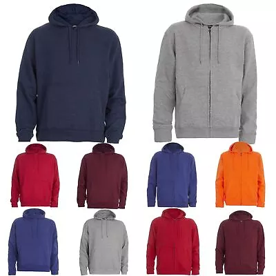 Buy Mens Hoodie Fleece Zip Up Jacket Plain Hooded Pullover Jumper Sweatshirt Top • 12.95£