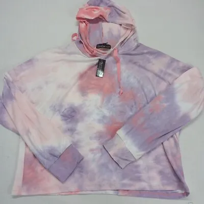 Buy Derek Heart Womens Hoodie Large Soft Long Sleeve Tie Dye Pastel Pink Blue  • 8.55£