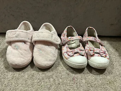 Buy Girls Pink Unicorn Canvas Shoes & Slippers Size 10 Infant  • 2£