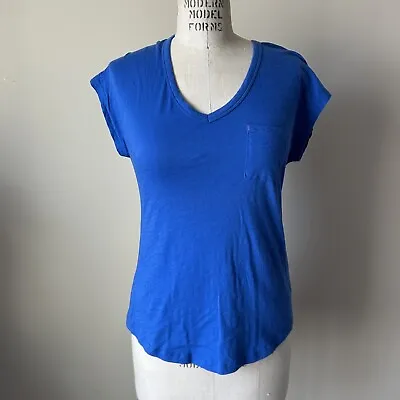 Buy Old Navy Women's Royal Blue Short Sleeve V-Neck Deep Shirt Pocket Size Xs • 10.44£
