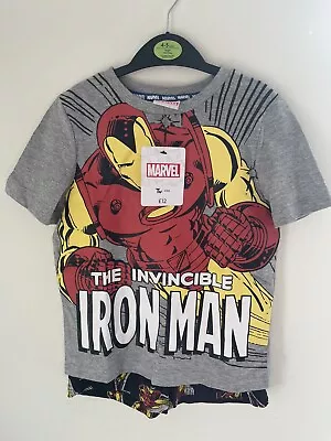 Buy Iron Man Marvel Pyjamas Shorts And T-shirt 4-5 Years BNWT From TU • 9.99£