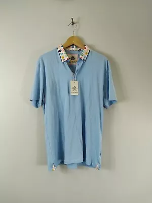 Buy Guide London Sky Blue T-shirt Size XXL Pink Accent Collar New With Original Tags • 10.50£