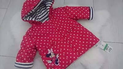 Buy Nice New Minnie Mouse George Autumn Winter Baby Girl Jacket Coat 0-3 Mths • 6.50£