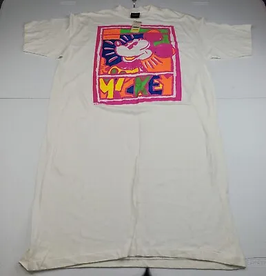 Buy VTG 90s Neon Mickey Mouse Sleep Night T Shirt Pajamas Disney NWT Adult USA Fresh • 36.33£