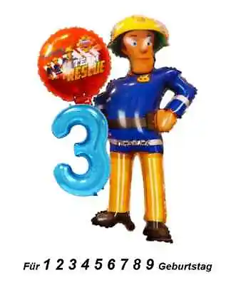 Buy Firefighter Sam Foil Balloon Fireman Sam To 1-6 Boy Kids Birthday Party • 5.15£