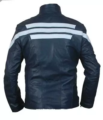 Buy Captain America Motorbike Original Cowhide Leather Jacket With CE Protections • 164.77£