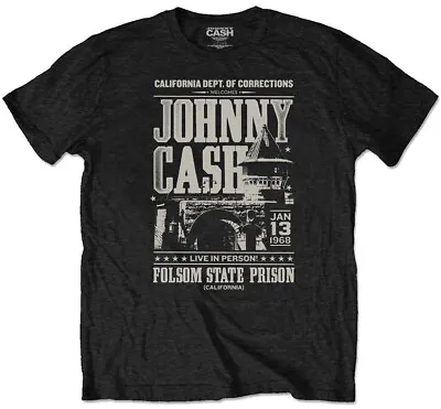 Buy Johnny Cash Prison Poster Black Eco T-Shirt OFFICIAL • 16.29£