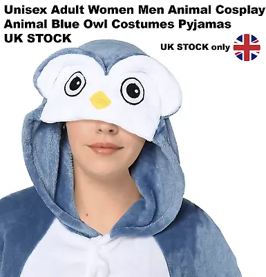 Buy Unisex Adult Women Men Animal Cosplay /Animal Blue Owl Costumes Pyjamas UK STOCK • 14.35£