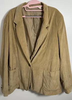 Buy Corduroy Jacket  Size Uk 22 XXL  Women’s Tan Distressed  Chest 42 Inch • 8.99£