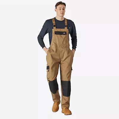 Buy Dickies Everyday Mens Safety Work Coveralls Clothing Bib And Braces Brown • 49.99£