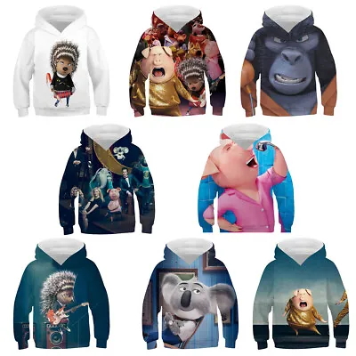Buy Sing 2 Kids Pullover Hoodie Cosplay Buster Rosita Sport Sweatshirts Jacket Coat • 15.48£
