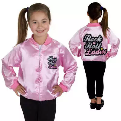 Buy Childs Pink Rock N Roll Jacket 1950s Fancy Dress Dance Costume Satin • 7.99£