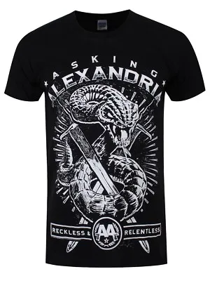Buy Asking Alexandria - Relentless Snake Ladies Fit T-Shirt *Sale On Small Size • 9.99£