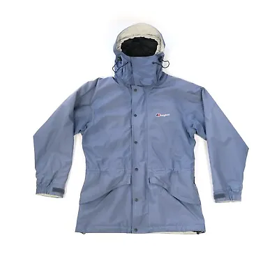 Buy Berghaus Light Blue Hooded Waterproof Gore Tex Womens Jacket Size 12 UK • 24.90£